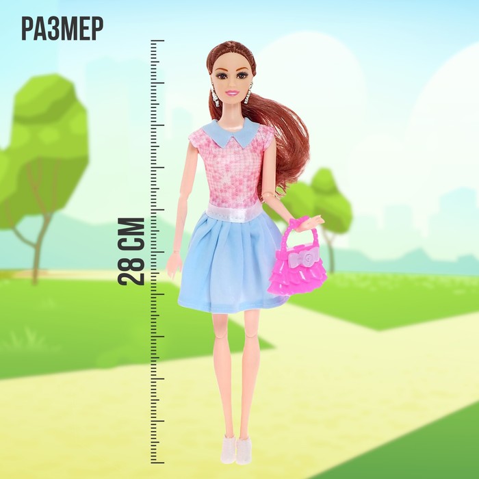 Кукла-модель шарнирная «Юля» на велосипеде, с аксессуарами 45597