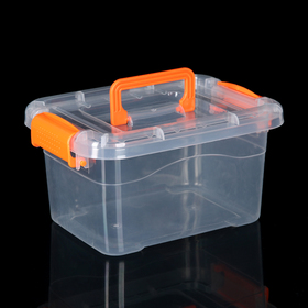 Контейнер пластиковый для хранения, крышка с ручкой на защёлке, 25×18×12 см, цвет МИКС