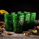 Набор стаканов стеклянных Magistro «Ларго», 350 мл, 6 шт, цвет зелёный - фото 318224956