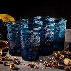Набор стаканов стеклянных Magistro «Ларго», 350 мл, 6 шт, цвет синий - фото 318224961