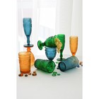 Бокал из стекла для шампанского Magistro «Ларго», 180 мл, 7×19,7 см, цвет зелёный - Фото 4