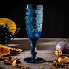 Бокал из стекла для шампанского Magistro «Ларго», 180 мл, 7×19,7 см, цвет синий - фото 19607206
