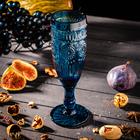 Бокал из стекла для шампанского Magistro «Ларго», 180 мл, 7×19,7 см, цвет синий - Фото 2