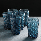 Набор стаканов стеклянных Magistro «Варьете», 465 мл, 8,5×14 см, 6 шт, цвет синий - фото 9477583