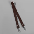 Ручка для сумки, с карабинами, 60 ± 1 × 2 см, цвет коричневый - Фото 2
