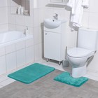 Набор ковриков для ванной и туалета Доляна «Поле», 2 шт, 39×50 см, 50×80 см, цвет зелёный - Фото 6
