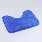 Набор ковриков для ванной и туалета «Поле», 2 шт, 39×50, 50×80 см, цвет синий - Фото 4