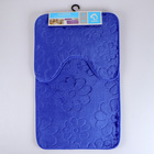 Набор ковриков для ванной и туалета «Поле», 2 шт, 39×50, 50×80 см, цвет синий - Фото 7