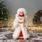 Снегурочка под ёлку «Зимнее волшебство. Шик в бело-красной шубке» двигается, 40 см - Фото 1