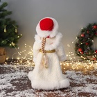 Снегурочка под ёлку «Зимнее волшебство. Шик в бело-красной шубке» двигается, 40 см - Фото 3