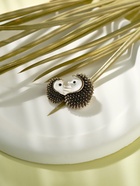 Брошь «Ёжики», цвет чёрно-белый в чернёном золоте - Фото 4