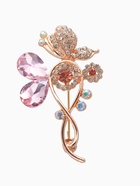 Брошь «Бабочка» бесконечность, цветная в розовом золоте - Фото 1