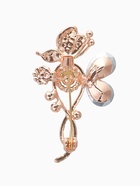 Брошь «Бабочка» бесконечность, цветная в розовом золоте - Фото 2