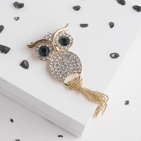 {{photo.Alt || photo.Description || 'Брошь «Филин» с цепочками, цвет бело-зелёный в золоте'}}