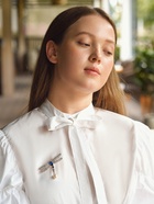 Брошь «Стрекоза» хвостик подвижный, цвет бело-синий в серебре - Фото 4