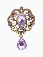 Брошь «Императрица» изящность, цвет фиолетовый в чернёном золоте - Фото 1