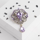Брошь «Императрица» изящность, цвет фиолетовый в чернёном золоте - Фото 5