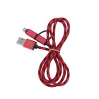 Кабель 2 в 1 LuazON, Lightning/microUSB - USB, 1 A, 1 м, оплётка нейлон, красный 4449943 - фото 16333645