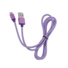 Кабель LuazON, micro USB - USB, 1 А, 1м, пластиковое армирование, штекер металл, фиолетовый - Фото 2