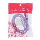 Кабель LuazON, micro USB - USB, 1 А, 1м, пластиковое армирование, штекер металл, фиолетовый - Фото 3