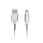 Кабель LuazON, Lightning - USB, 1 А, 1 м, силиконовый, защитная пружина, белый - Фото 1