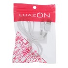 Кабель LuazON, Lightning - USB, 1 А, 1 м, силиконовый, защитная пружина, белый - Фото 3