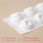 Форма для муссовых десертов и выпечки KONFINETTA «Десерт с фруктами», 30×17.5×4.5 см, 6 ячеек (d=7 см), силикон, белая - Фото 2