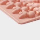 Форма для мармелада Доляна «Дино», силикон, 19×11.7 см, 48 ячеек (1.9×1 см), МИКС - Фото 4