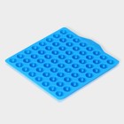 Форма для мармелада Доляна «Пончики», силикон, 21.5×20 см, 64 ячейки (d=2 см), голубая - Фото 3