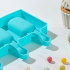 Форма для мороженого «Эскимо волна», силикон, 19,4×13 см, 3 ячейки (7×4 см), цвет МИКС - Фото 5