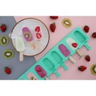 Форма для мороженого Доляна «Эскимо», силикон, 42×12 см, 8 ячеек (6,8×3,8 см), цвет МИКС - фото 4281825
