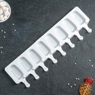 Форма для мороженого Доляна «Эскимо», силикон, 42×12 см, 8 ячеек (6,8×3,8 см), цвет МИКС - фото 4281820