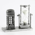 Часы песочные «Красная будка», сувенирные, с подсветкой, 15.5×6.5×12.5 см - Фото 1