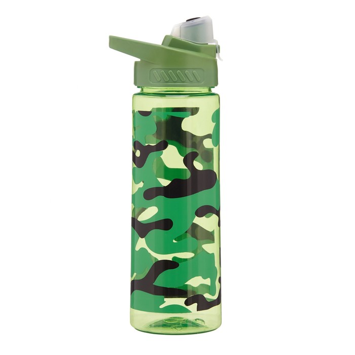 Бутылка для воды, 700 мл,  8 х 24.5 см, зеленый камуфляж - фото 1899705274