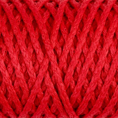 Шнур для вязания "Классик" без сердечника 100% полиэфир ширина 4мм 100м (т.красный)