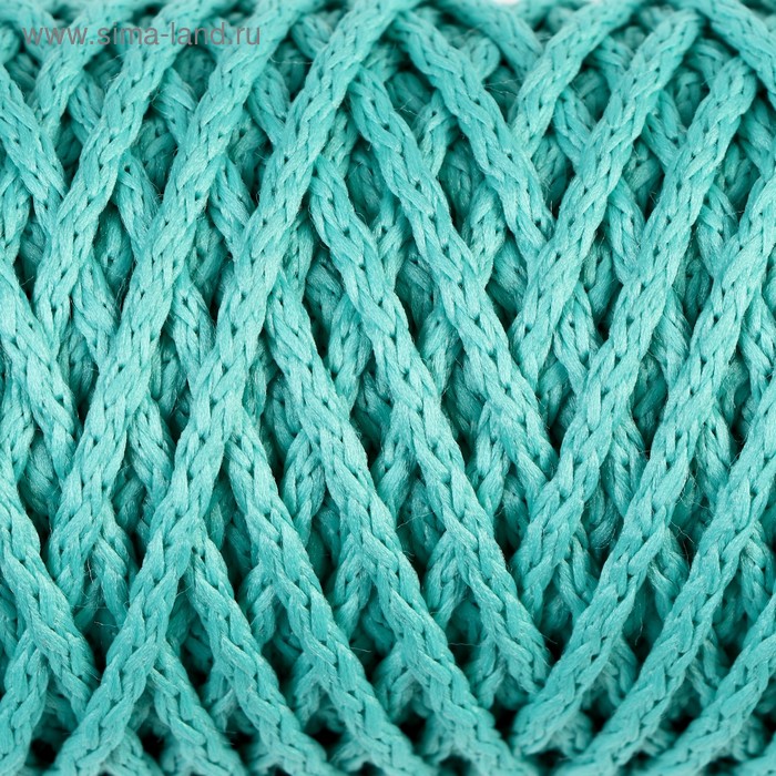 Шнур для вязания "Классик" без сердечника 100% полиэфир ширина 4мм 100м (бирюзовый) - Фото 1