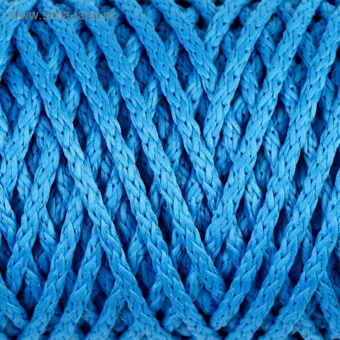 Шнур для вязания "Классик" без сердечника 100% полиэфир ширина 4мм 100м (св.синий) - Фото 1