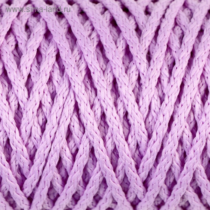 Шнур для вязания "Классик" без сердечника 100% полиэфир ширина 4мм 100м (св.сиреневый) - Фото 1