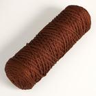 Шнур для вязания "Классик" без сердечника 100% полиэфир ширина 4мм 100м (коричневый) МИКС - Фото 2