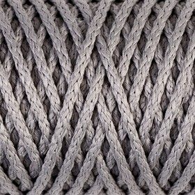 Шнур для вязания 'Классик' без сердечника 100% полиэфир ширина 4мм 100м (св.серый)