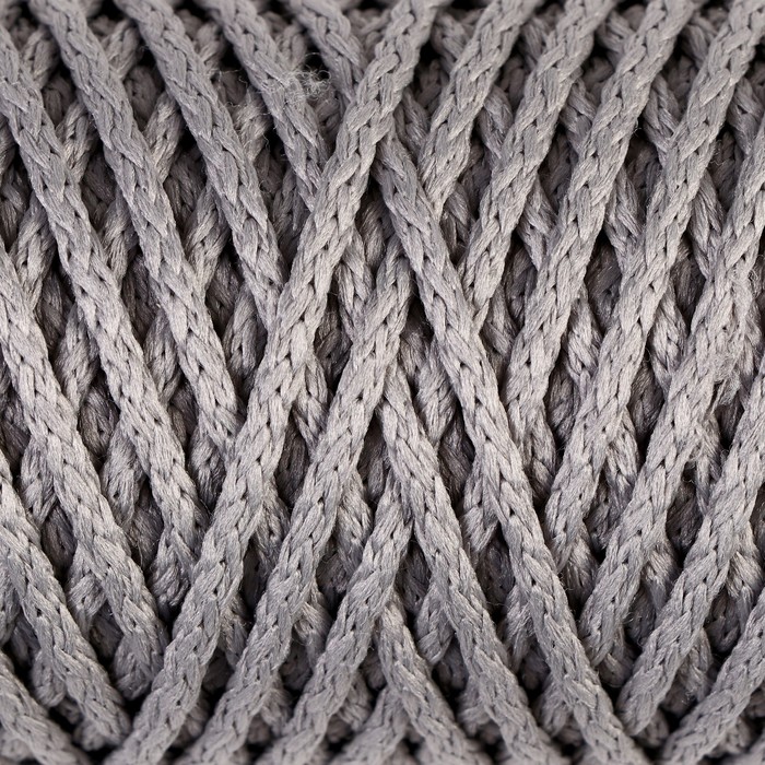 Шнур для вязания "Классик" без сердечника 100% полиэфир ширина 4мм 100м (св.серый) - фото 8861990