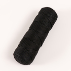 Шнур для вязания "Классик" без сердечника 100% полиэфир ширина 4мм 100м (черный) - фото 8484692