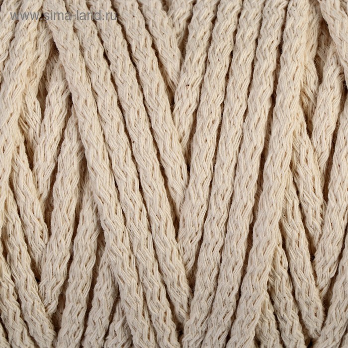 Шнур для вязания "Пухлый" 100% хлопок ширина 5мм 100м (суровый) - Фото 1