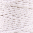 Шнур для вязания "Пухлый" 100% хлопок ширина 5мм 100м (белый) - фото 8484705