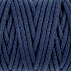 Шнур для вязания "Пухлый" 100% хлопок ширина 5мм 100м (т.синий) - фото 9478274