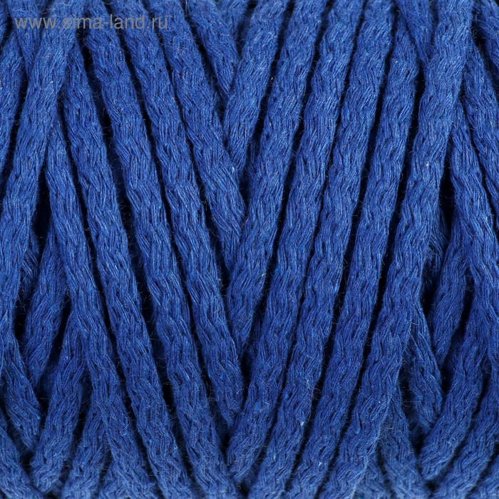 Шнур для вязания "Пухлый" 100% хлопок ширина 5мм 100м (васильковый) - Фото 1