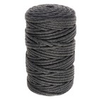 Шнур для вязания "Пухлый" 100% хлопок ширина 5мм 100м (серый) - фото 8484726