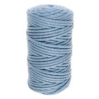 Шнур для вязания "Пухлый" 100% хлопок ширина 5мм 100м (голубой) - фото 9466369