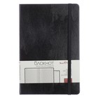 Бизнес-блокнот А5, 100 листов Megapolis Journal, искусственная кожа, тонированный блок, на резинке, чёрный - фото 26445256