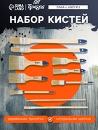 Набор кистей ТУНДРА, плоские, круглые, радиаторные, для масляной краски, 10 шт. - Фото 1